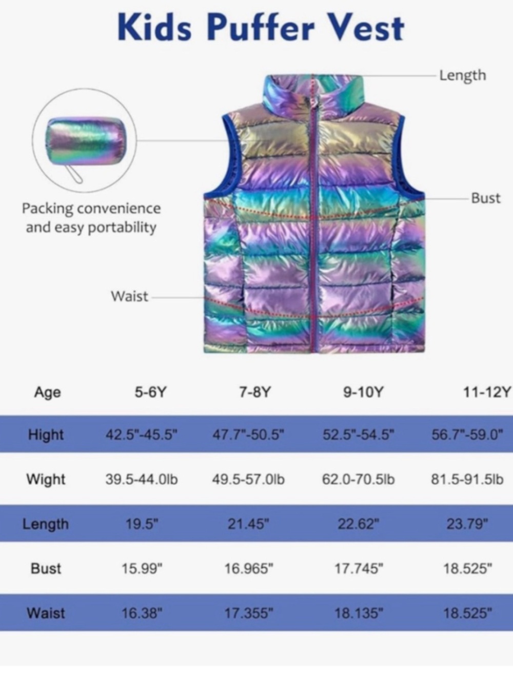 Cutemile Kids Puffer Vest Teal Iridescent Size Medium/7 - 8 Years - Brand New - Picture 8 of 12